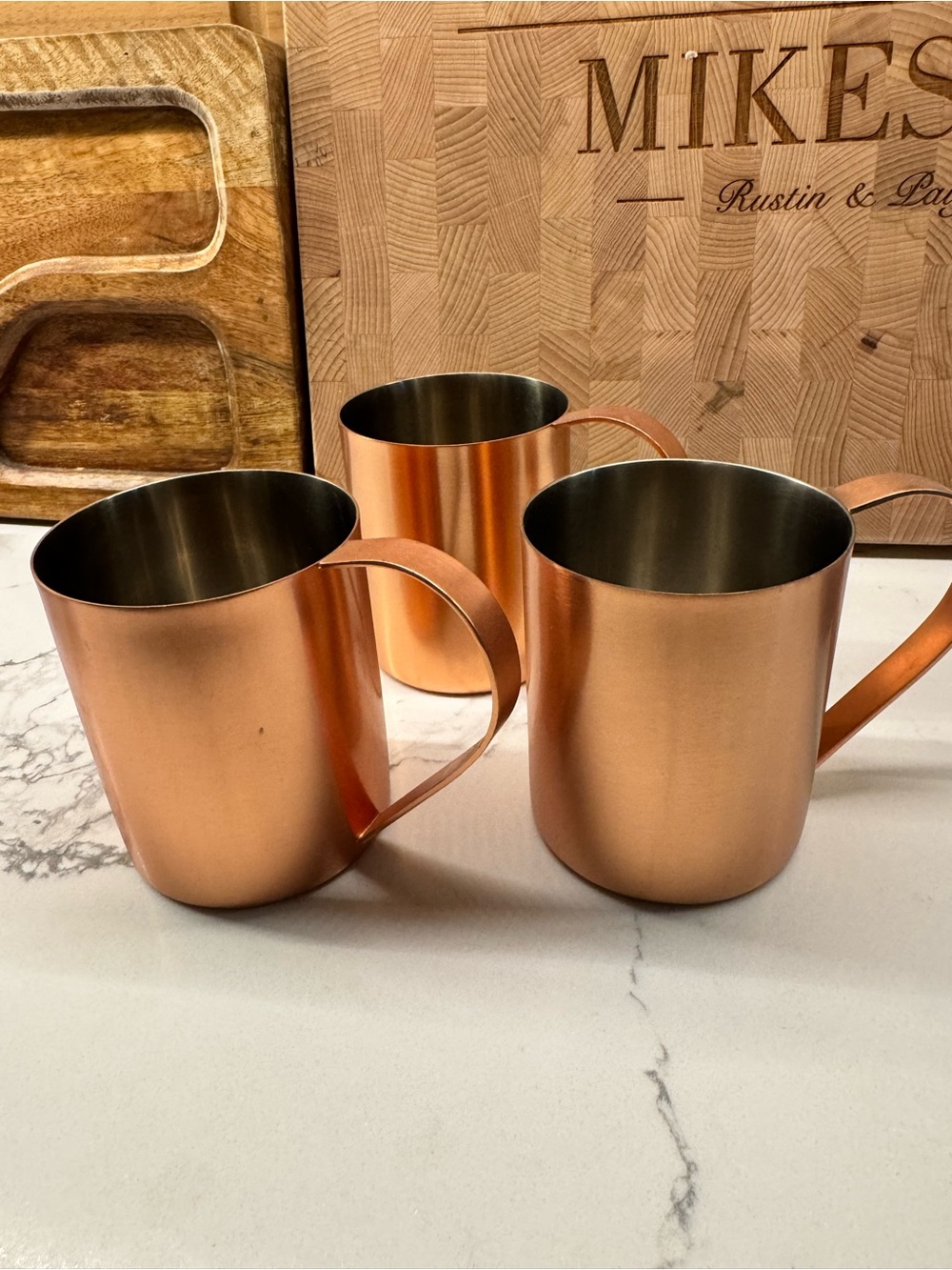 Crate&Barrel Copper-Finish Stainless Steel Moscow Mule Mugs